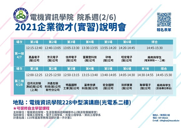 電資學院院系週二企業徵才說明會 I圖片